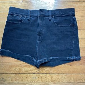 High-Rise Madewell Denim Shorts in Black